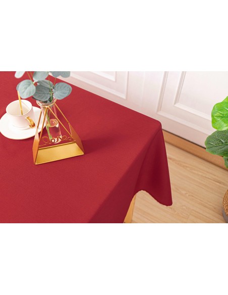 Nappe antitache unie Rouge rectangulaire 145 x 240 cm