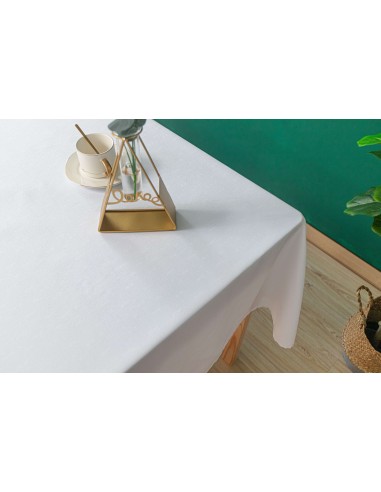 Nappe antitache unie blanche rectangulaire 145 x 240 cm