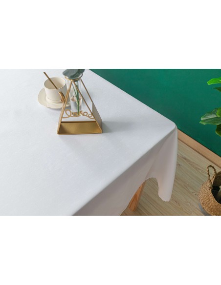 Nappe antitache unie blanche rectangulaire 145 x 240 cm