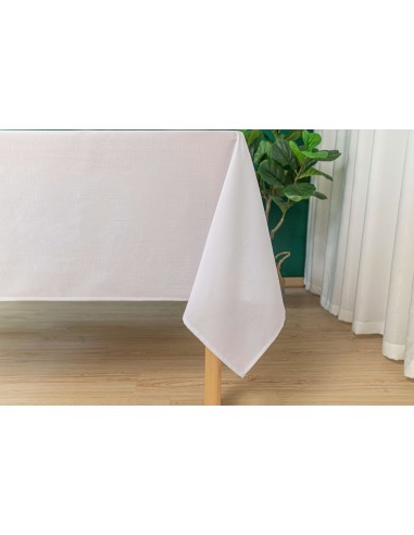 Nappe antitache unie blanche rectangulaire 145 x 240 cm