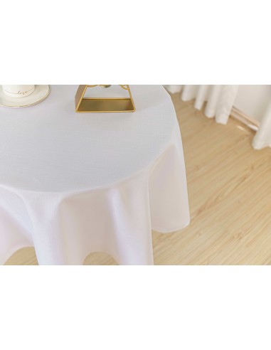 Nappe anti tache unie blanc ronde 160 cm Nappe anti tache unie blanc ronde 160 cm