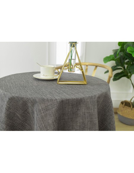 Nappe anti tache unie anthracite ronde 160 cm