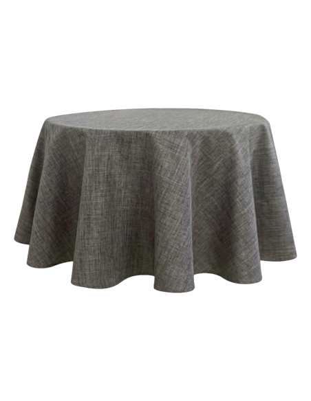 Nappe anti tache unie anthracite ronde 160 cm