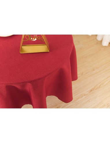 Nappe anti tache unie rouge ronde 160 cm Nappe anti tache unie rouge ronde 160 cm