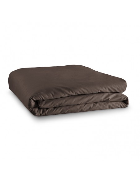 Housse de couette 140 x 200 unie choco 100% Coton / 57 Fils/cm2