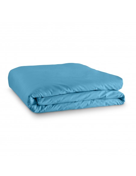 Housse de couette 140 x 200 unie turquoise 100% Coton / 57 Fils/cm²
