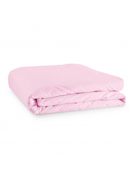 Housse de couette 240 x 220 unie rose pétale 100% Coton / 57 Fils/cm²