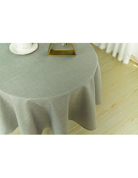 Nappe antitache unie perle ronde 160 cm