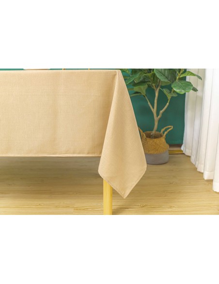Nappe antitache unie Beige rectangulaire 145 x 240 cm