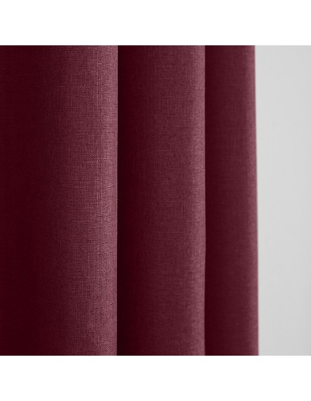 Paire de Doubles Rideaux à œillets "effet lin" Amarante  140 x 260 cm Moonlight deco