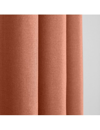 Paire de Doubles Rideaux à œillets "effet lin" Corail 140 x 260 cm Moonlight deco