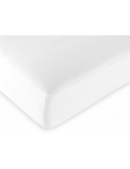 Drap housse Blanc 90 x 190 cm / 100% coton / 57 fils/cm²