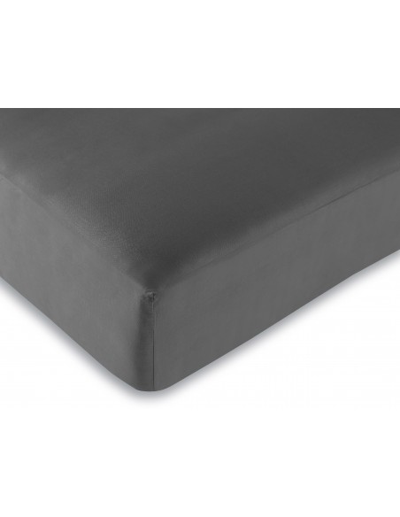Drap housse Anthracite 160 x 200 cm / 100% coton / 57 fils/cm²