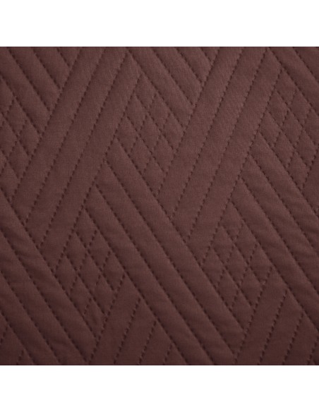 Couvre lit boutis 7 pièces uni "piquage Métro" Choco