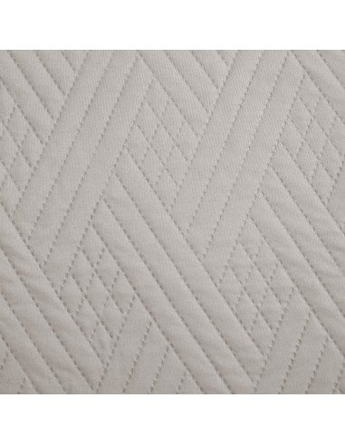 Couvre lit boutis 4 pièces uni "piquage Métro" Silver