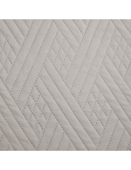 Couvre lit boutis 4 pièces uni "piquage Métro" Silver