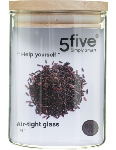 Bocaux de rangement en verre et bois couvercle hermétique Atmosphera