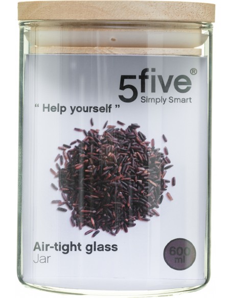 Bocaux de rangement en verre et bois couvercle hermétique Atmosphera