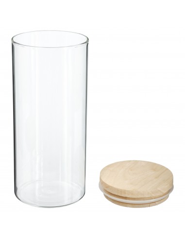 Bocaux de rangement en verre et bois couvercle hermétique Atmosphera