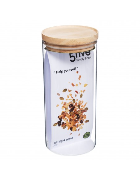 Bocaux de rangement en verre et bois couvercle hermétique Atmosphera