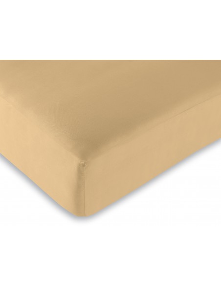 Drap housse Taupe 90 x 190 cm / 100% coton / 57 fils/cm²