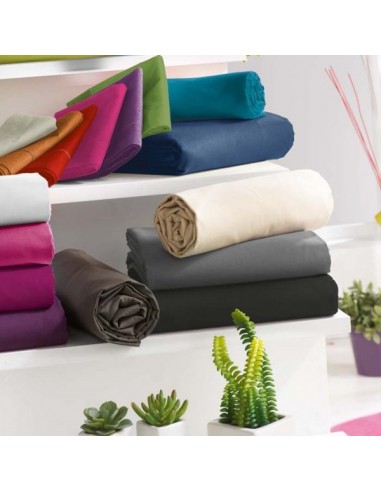 Drap housse Taupe 160 x 200 cm / 100% coton / 57 fils/cm²