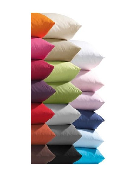 Taie d'oreiller Taupe 63 x 63 cm volant plat piqué  / 100% Coton / 57 fils/cm²