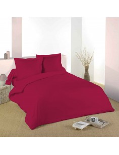 Housse de couette Rouge 260 x 240 cm / 100% Coton / 57 Fils/cm² pour lit 2 places "King Size"