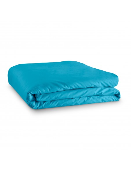 Housse de couette Turquoise 260 x 240 cm / 100% Coton / 57 Fils/cm² pour lit 2 places "King Size"