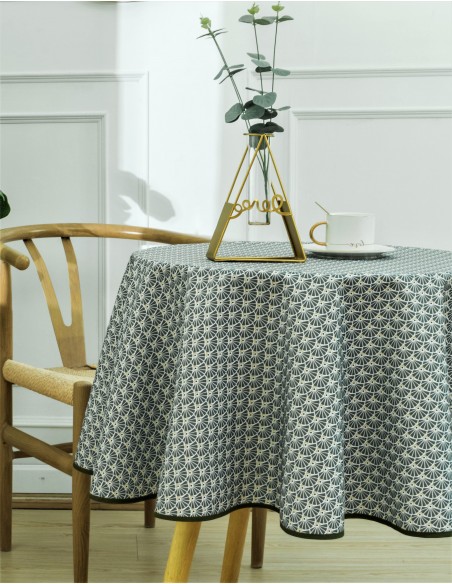 Nappe antitache imprimée Manon ronde 160 cm