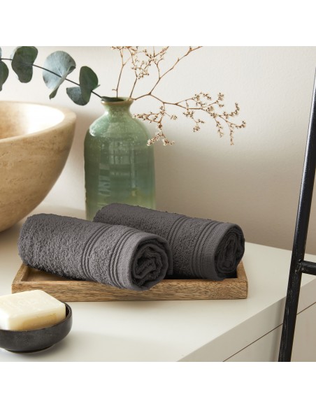 Lot de 2 serviettes invité éponge "Spa" 30 x 50 cm / 400 gr/m²