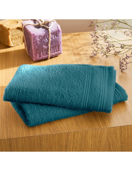 Lot de 2 serviettes invité éponge "Spa" 30 x 50 cm / 400 gr/m²