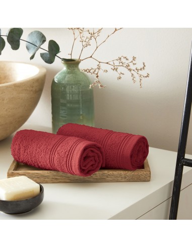 Lot de 2 serviettes invité éponge "Spa" 30 x 50 cm / 400 gr/m²