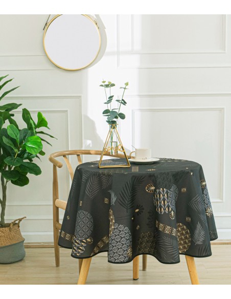 Nappe anti tache ronde "Vickye" 160 cm (4 à 6 couverts)