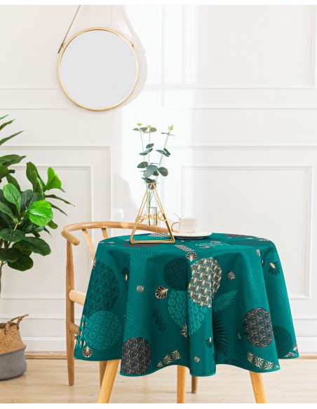 Nappe anti tache ronde "Vickye" 160 cm (4 à 6 couverts)