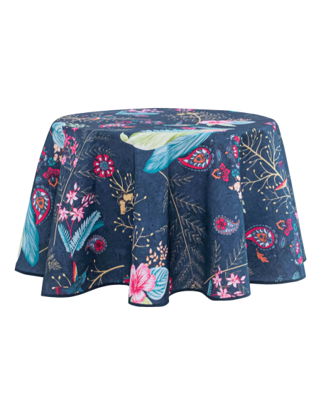 Nappe anti tache ronde "Colibri" 160 cm (4 à 6 couverts)
