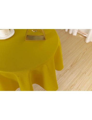 Nappe anti tache unie moutarde ronde 160 cm Nappe anti tache unie moutarde ronde 160 cm