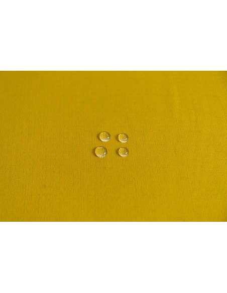 Nappe anti tache unie moutarde ronde 160 cm
