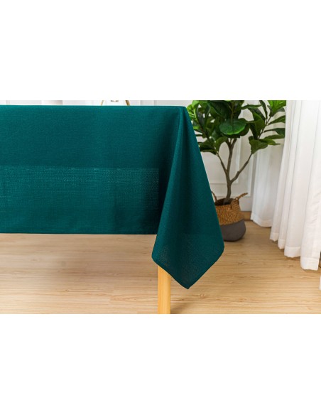 Nappe antitache unie Bleu Paon rectangulaire 145 x 240 cm