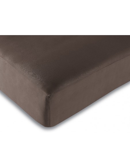 Drap housse Choco 180 x 200 cm / 100% coton / 57 fils/cm² "King size"
