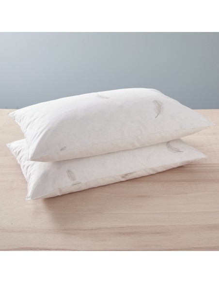 Lot de 2 oreillers 45 x 70 cm Blanrêve Gamme Naturelle "Prestige" plumes véritables confort moelleux