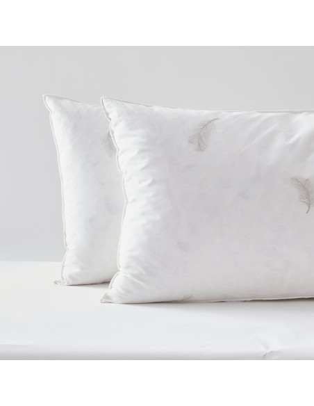 Lot de 2 oreillers 45 x 70 cm Blanrêve Gamme Naturelle "Prestige" plumes véritables confort moelleux