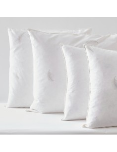 Lot de 4 oreillers 2 x 60 x 60 + 2 x 45 x 70 cm Blanrêve Gamme Naturelle "Prestige" plumes véritables confort moelleux