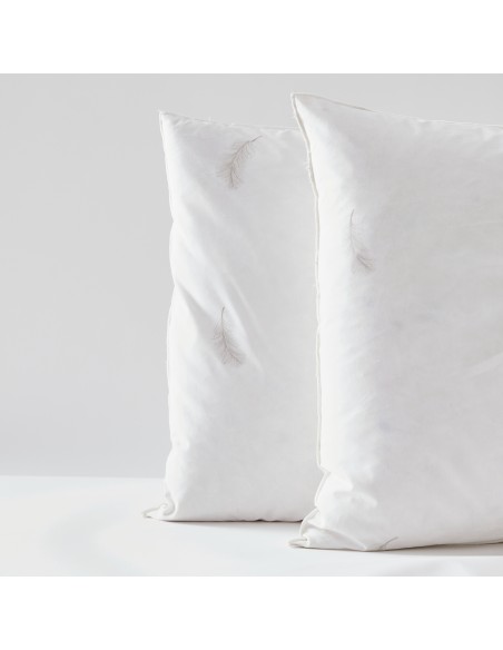 Lot de 4 oreillers 2 x 60 x 60 + 2 x 45 x 70 cm Blanrêve Gamme Naturelle "Prestige" plumes véritables confort moelleux