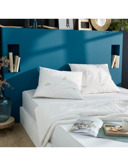 Lot de 4 oreillers 2 x 60 x 60 + 2 x 45 x 70 cm Blanrêve Gamme Naturelle "Prestige" plumes véritables confort moelleux