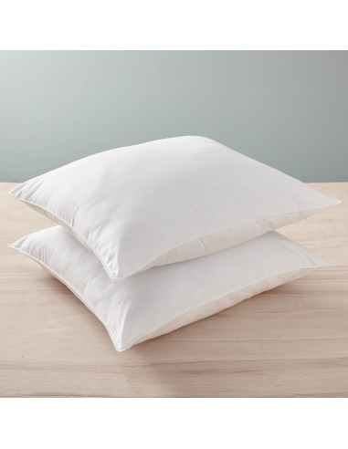 Lot de 2 oreillers 60 x 60 cm Blanrêve Gamme Polycoton "Confort" traité Anti Acarien Soft & care