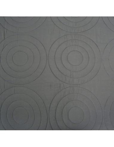 Couvre lit boutis 7 pièces uni "Piquage Circle" Acier