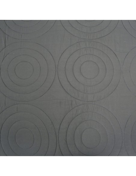 Couvre lit boutis 7 pièces uni "Piquage Circle" Acier