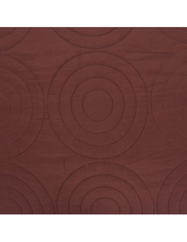 Couvre lit boutis 7 pièces bicolore "Piquage Circle" Choco / Naturel