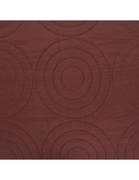 Couvre lit boutis 7 pièces bicolore "Piquage Circle" Choco / Naturel